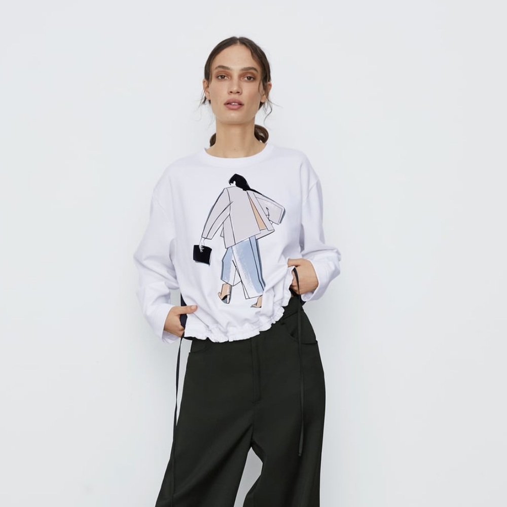 Zara combination graphic sweatshirt - Picture 2 of 11
